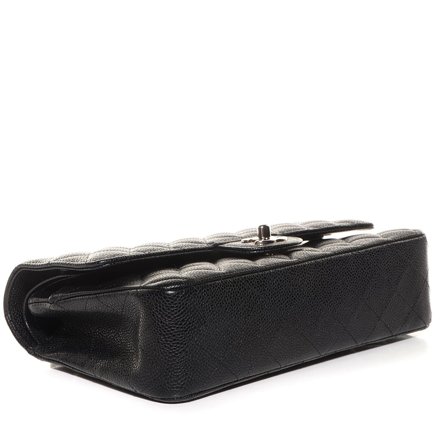 Caviar Quilted Medium Double Flap Black