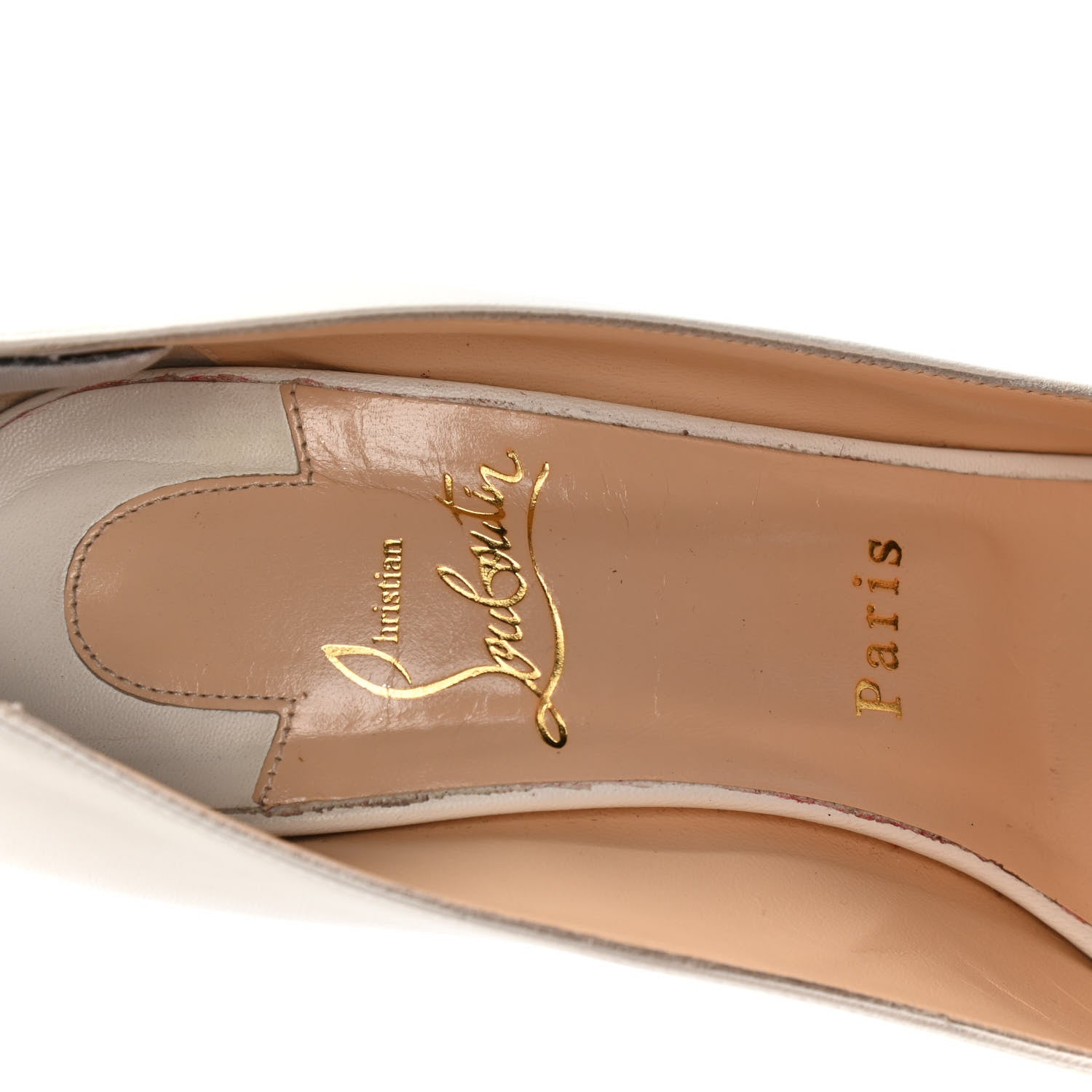Christian Louboutin Kid Bareta 100 Pumps 38.5 Neige Light Gold 9 of 11