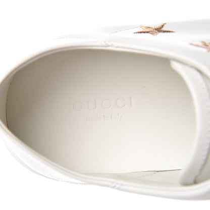 Gucci Calfskin Bee Star Embroidered Sylvie Web Ace Sneakers 38.5 White 7 of 9