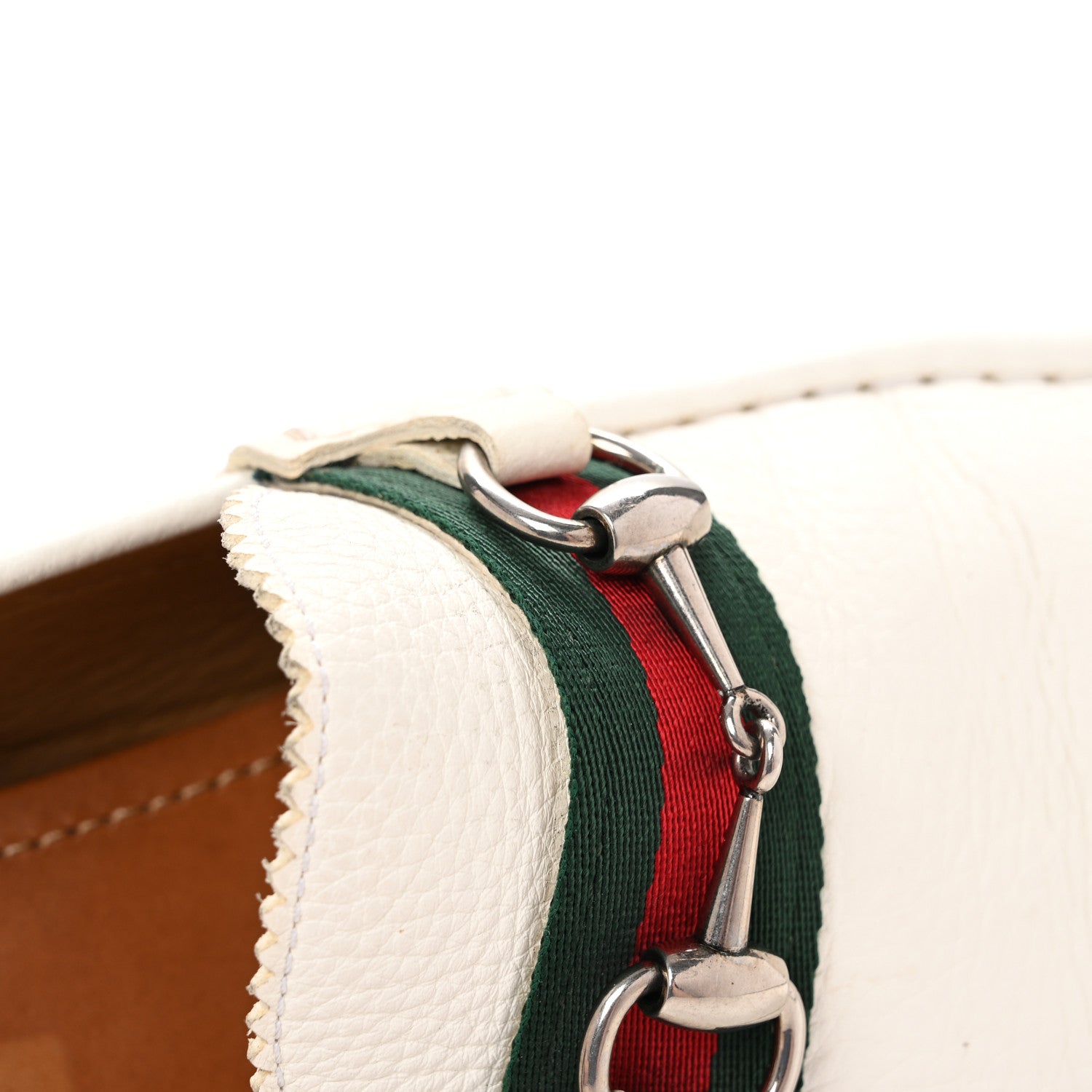 Gucci Miro Soft Calfskin Web Mens Horsebit Driver Loafers 10 White 10 of 10