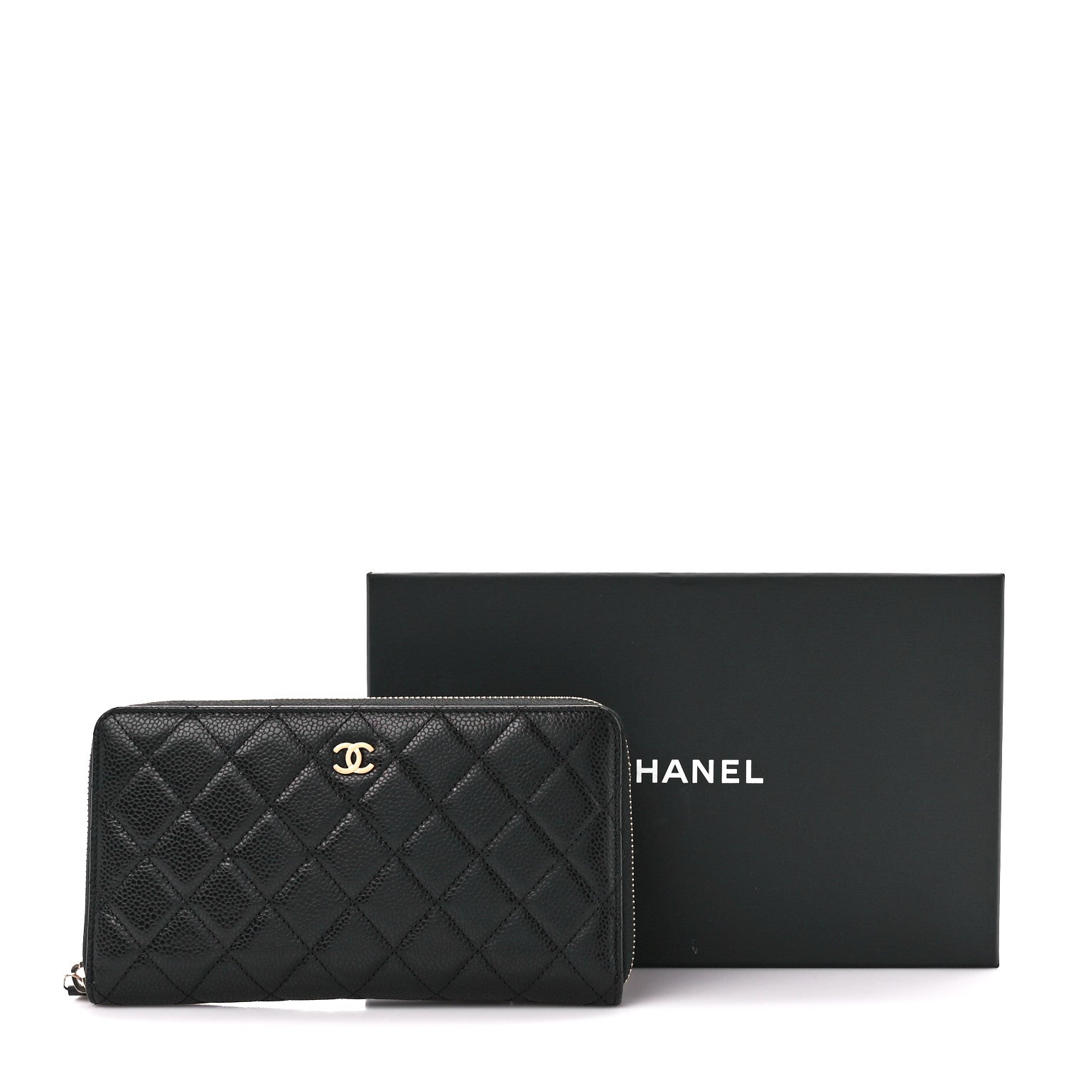 Chanel Caviar Quilted Large Zip Around Organizer Wallet Black 16 of 16