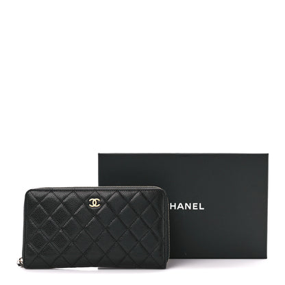 Chanel Caviar Quilted Large Zip Around Organizer Wallet Black 16 of 16