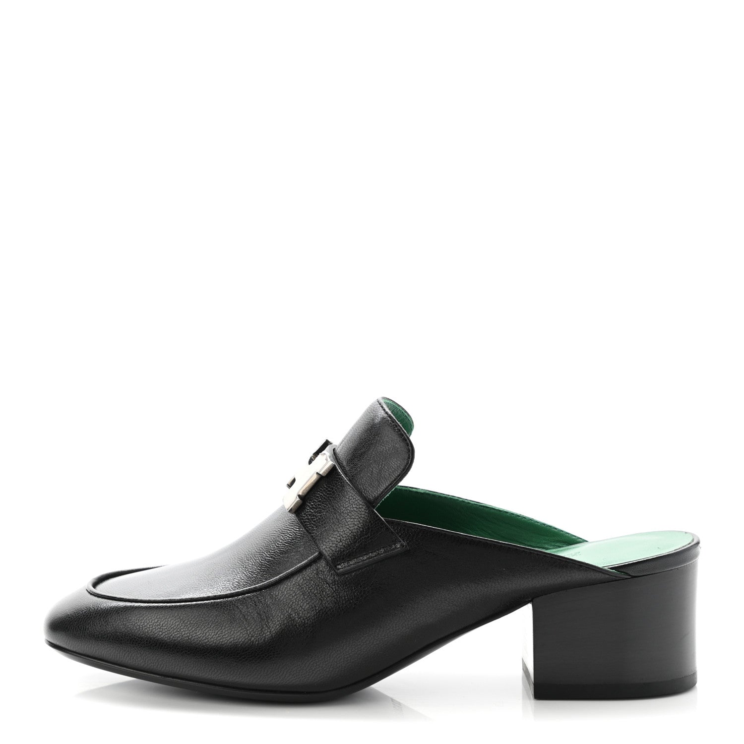Hermes Goatskin Paradis Mules 35.5 Black 1 of 9