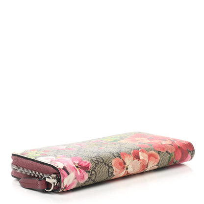 Gucci GG Supreme Monogram Blooms Zip Around Wallet Beige Multicolor Dry Rose 4 of 12