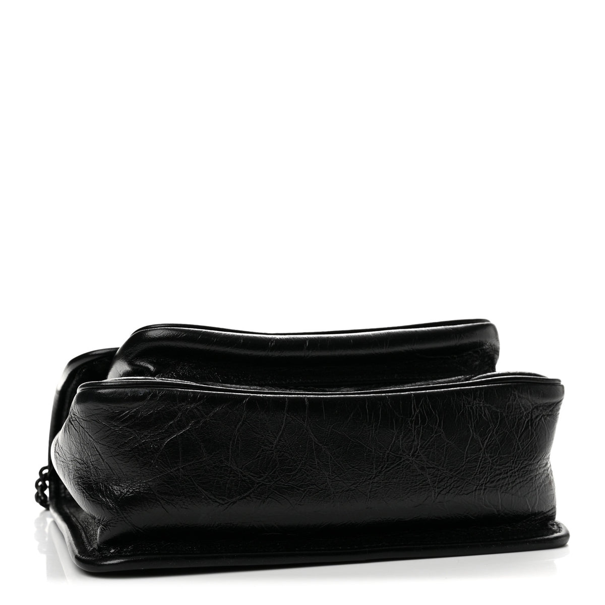 Saint Laurent Crinkled Lambskin Matelasse Monogram Baby Niki Chain Satchel Black 4 of 12
