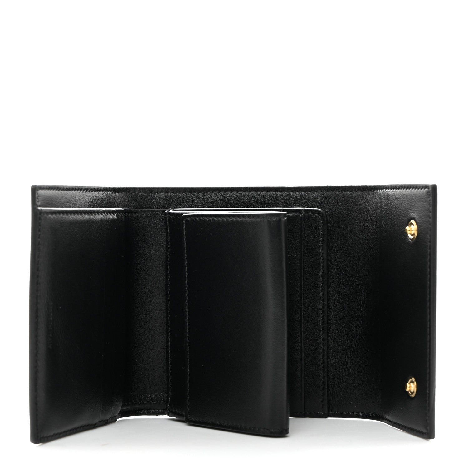 Celine Grained Calfskin Small Tri-Fold Wallet Black 5 of 7