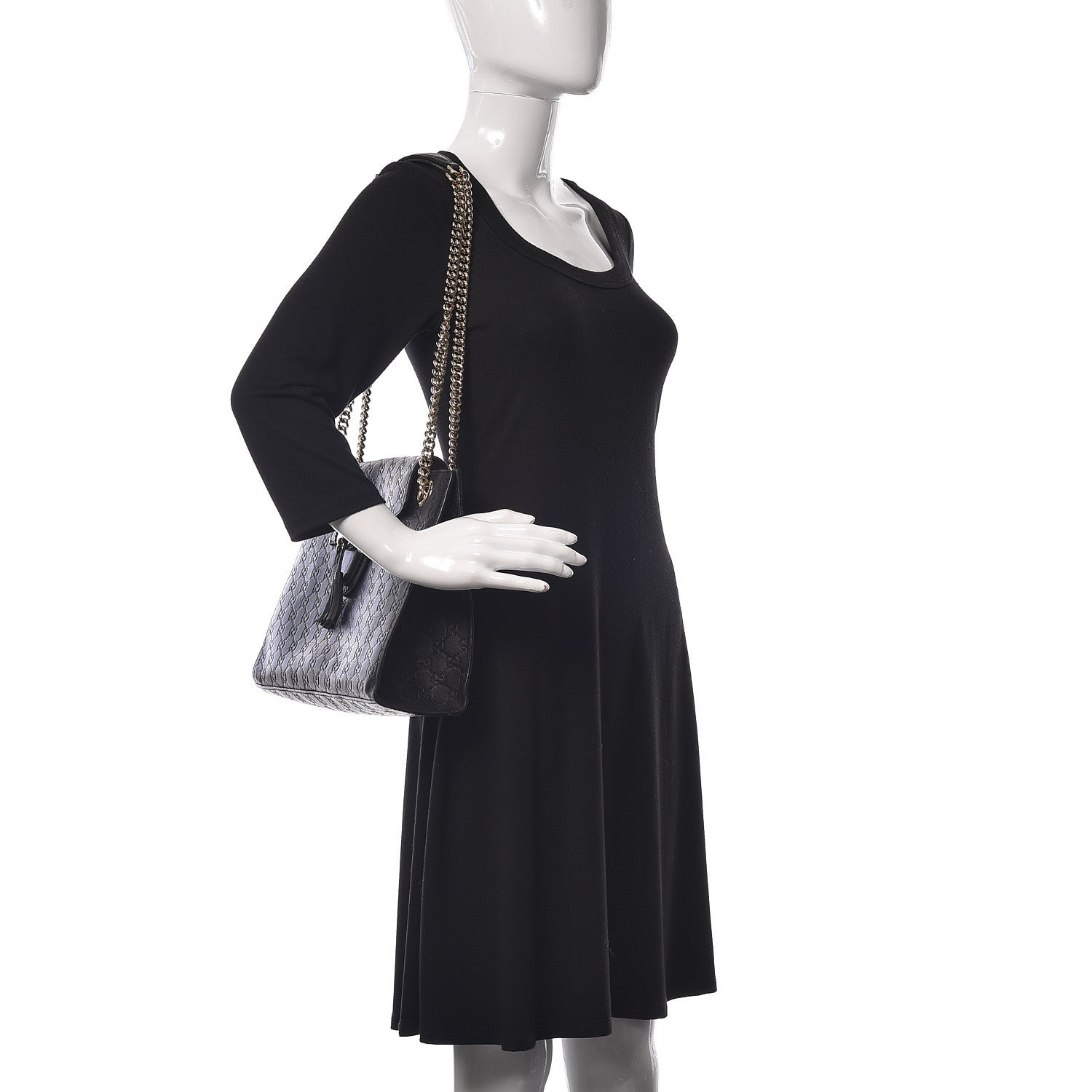 Gucci Guccissima Large Emily Chain Shoulder Bag Black 2 of 10