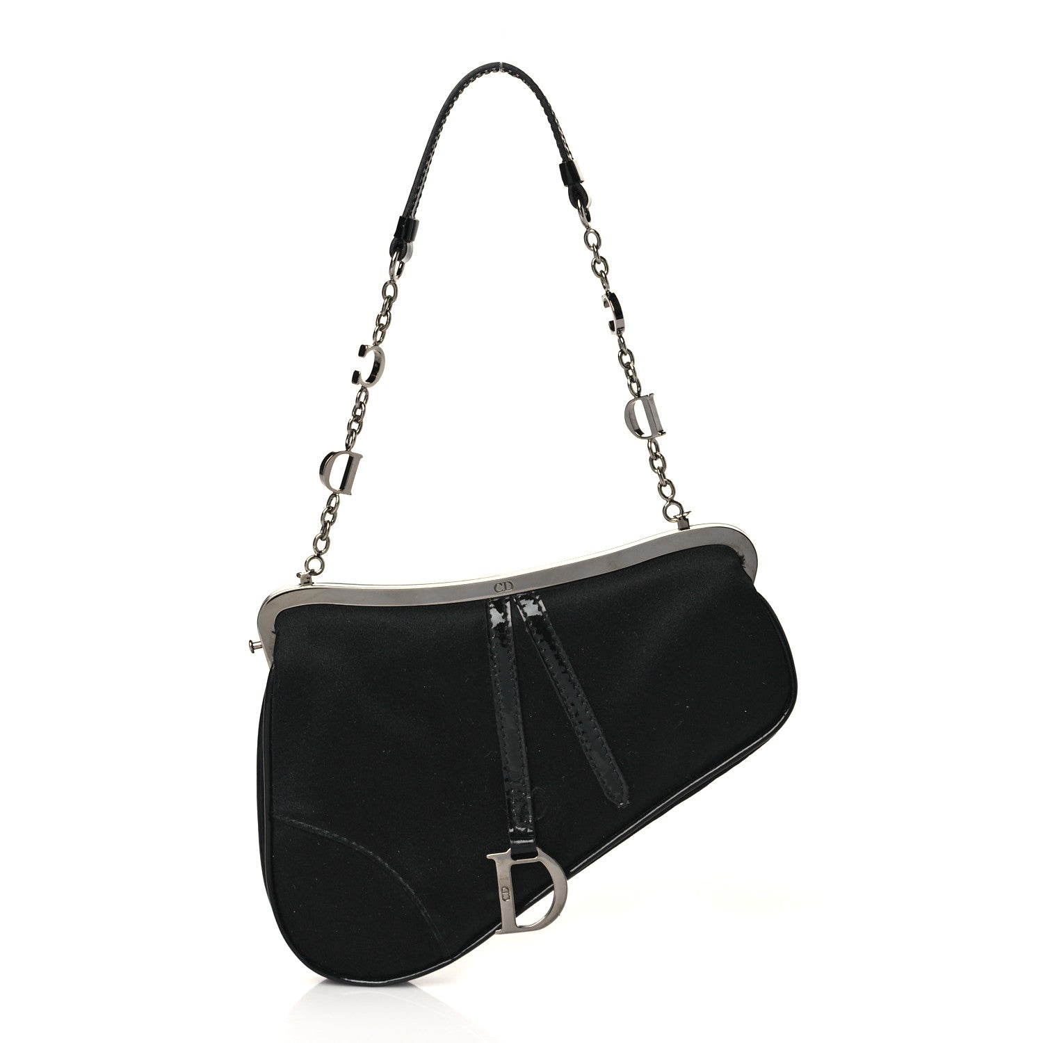 Christian Dior Satin Mini Saddle Black 1 of 10