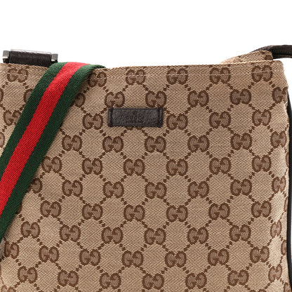 Gucci Monogram Web Small Flat Messenger Bag Brown 14 of 19