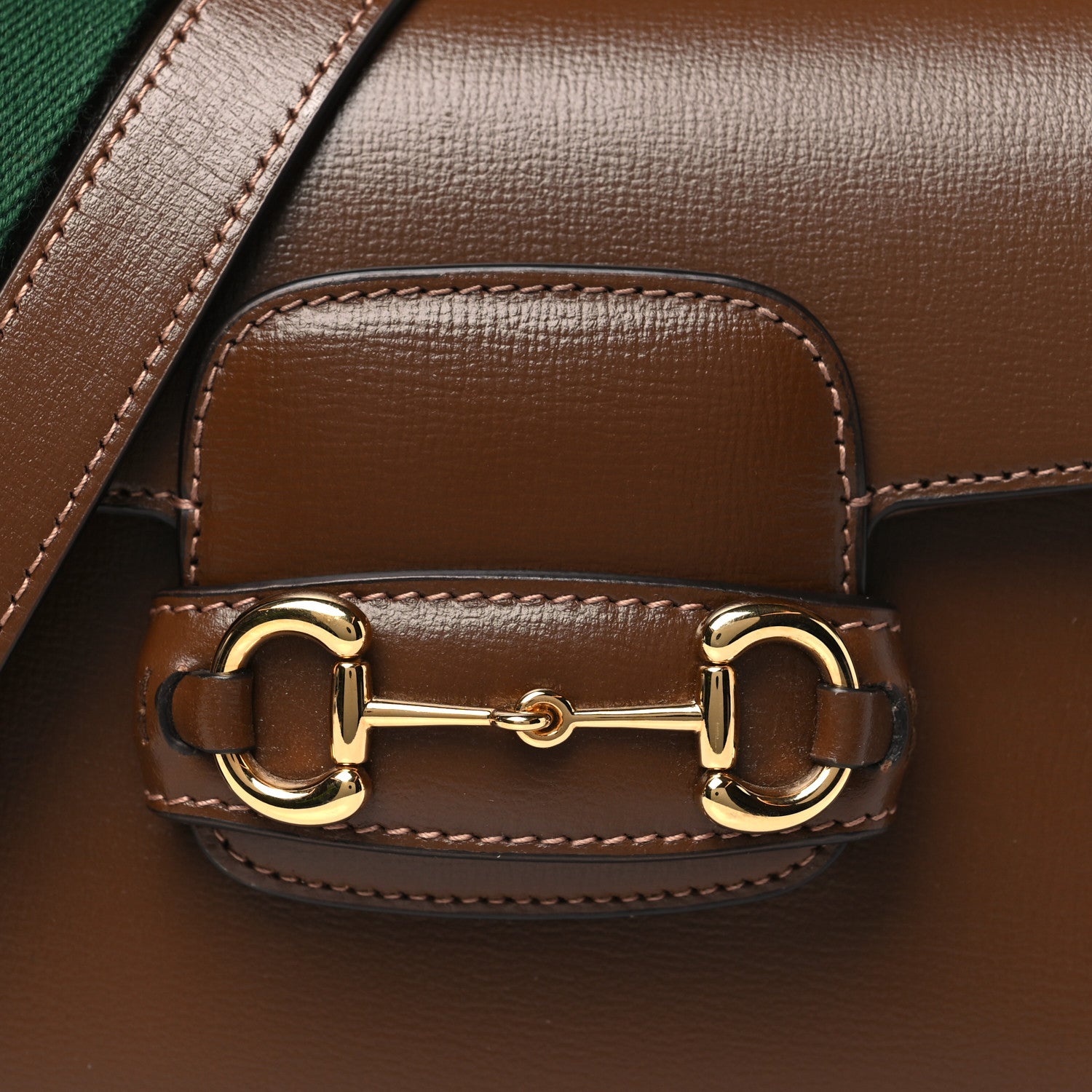 Gucci Azalea Calfskin Web Mini Horsebit 1955 Shoulder Bag Brown Sugar 8 of 10