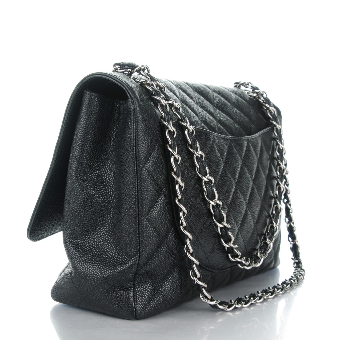 Caviar Quilted Jumbo Single Flap Black