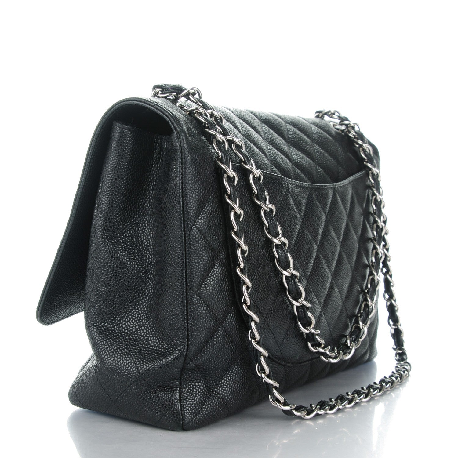Chanel Caviar Quilted Jumbo Single Flap Black 3 of 10