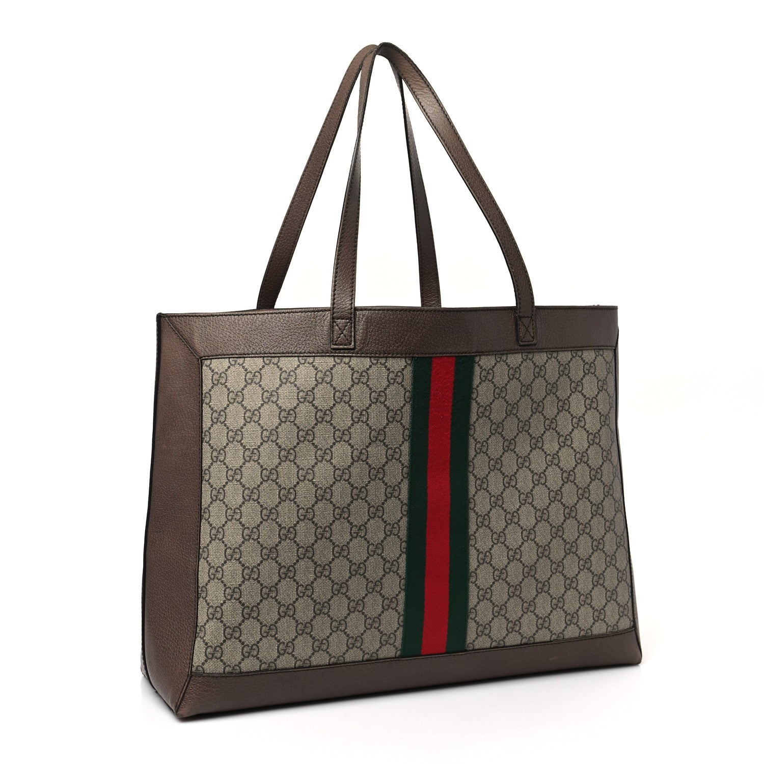 Gucci GG Supreme Monogram Web Ophidia Tote Brown 3 of 11