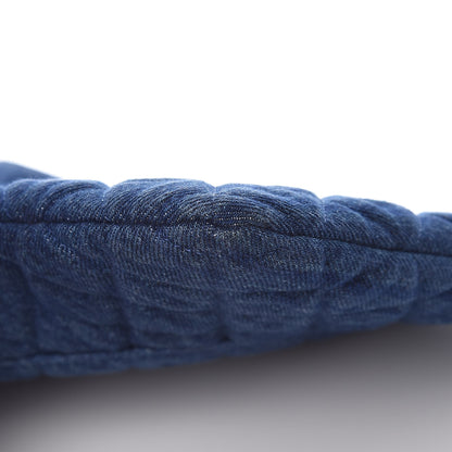 Chanel Denim Quilted Medium Cosmetic Case Blue 9 of 10