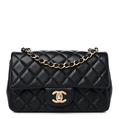 Chanel Lambskin Quilted Mini Rectangular Flap Black 1 of 9