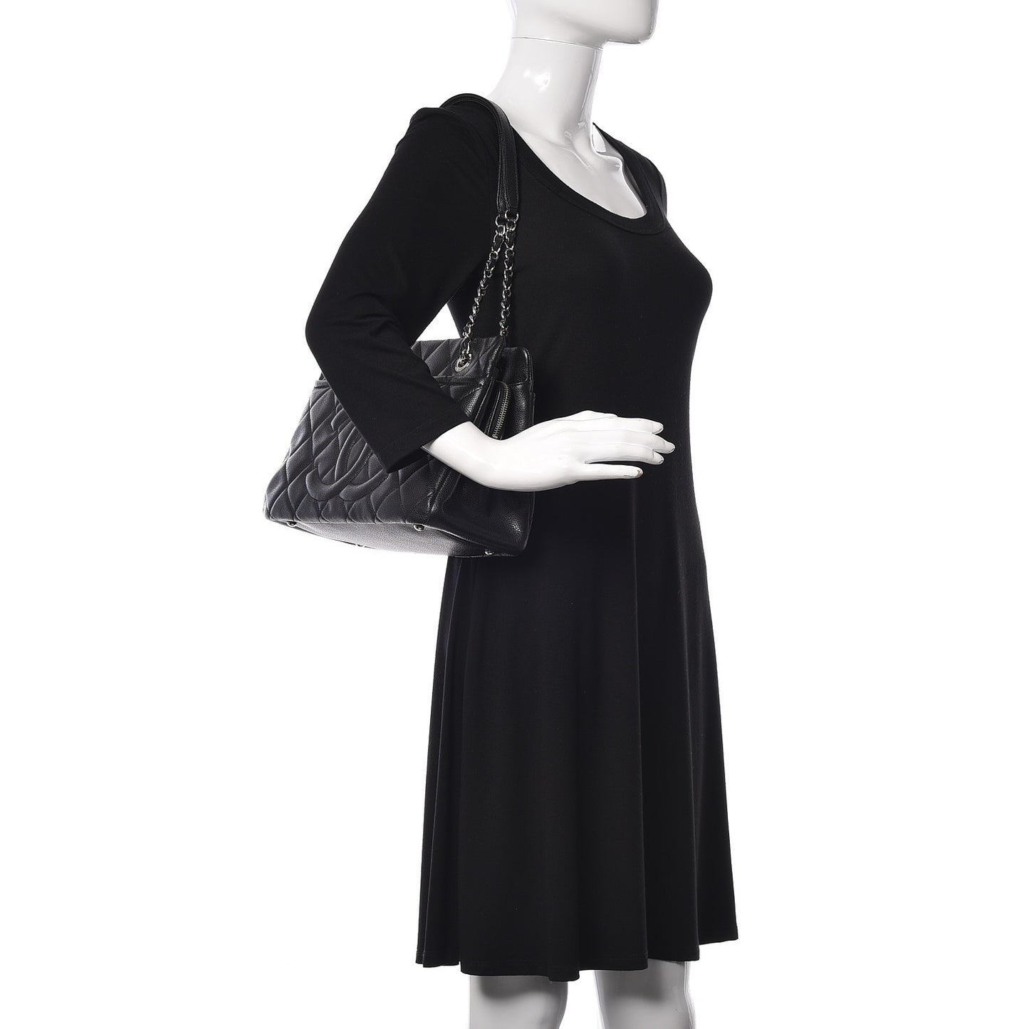 Caviar Quilted Timeless CC Soft Tote Black