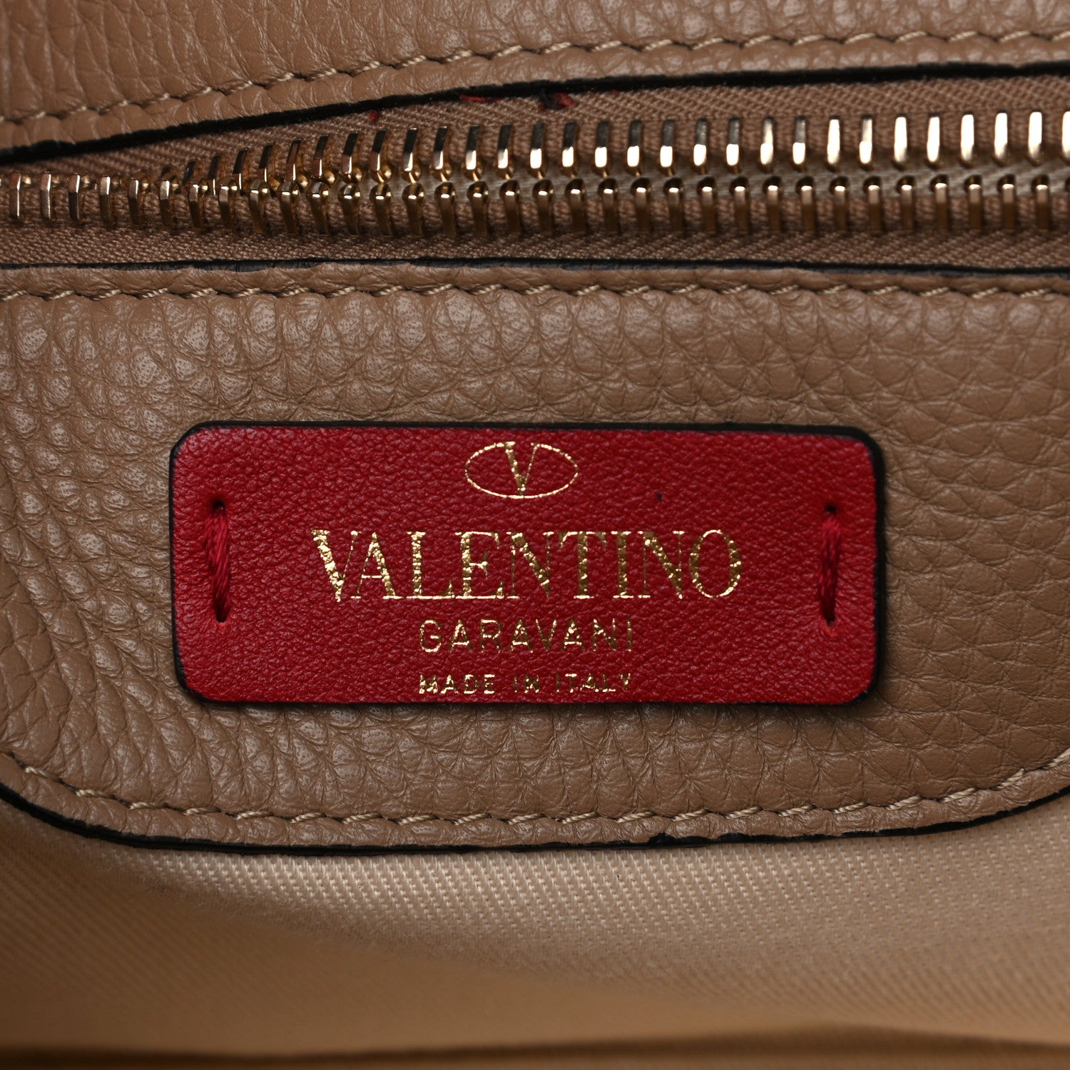 Valentino Garavani Grained Calfskin Rockstud Single Handle Flap Bag Beige 7 of 13