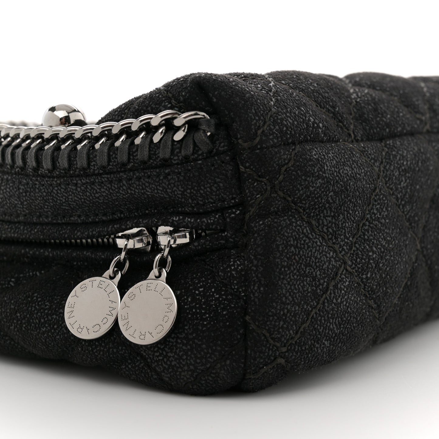 Shaggy Deer Quilted Mini Falabella Backpack Black