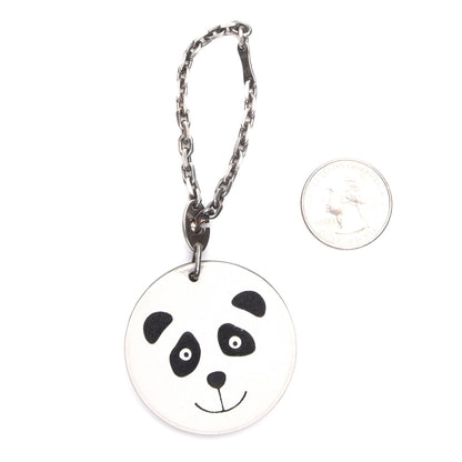 Hermes Swift Panda Key Chain Bag Charm Black White 2 of 5