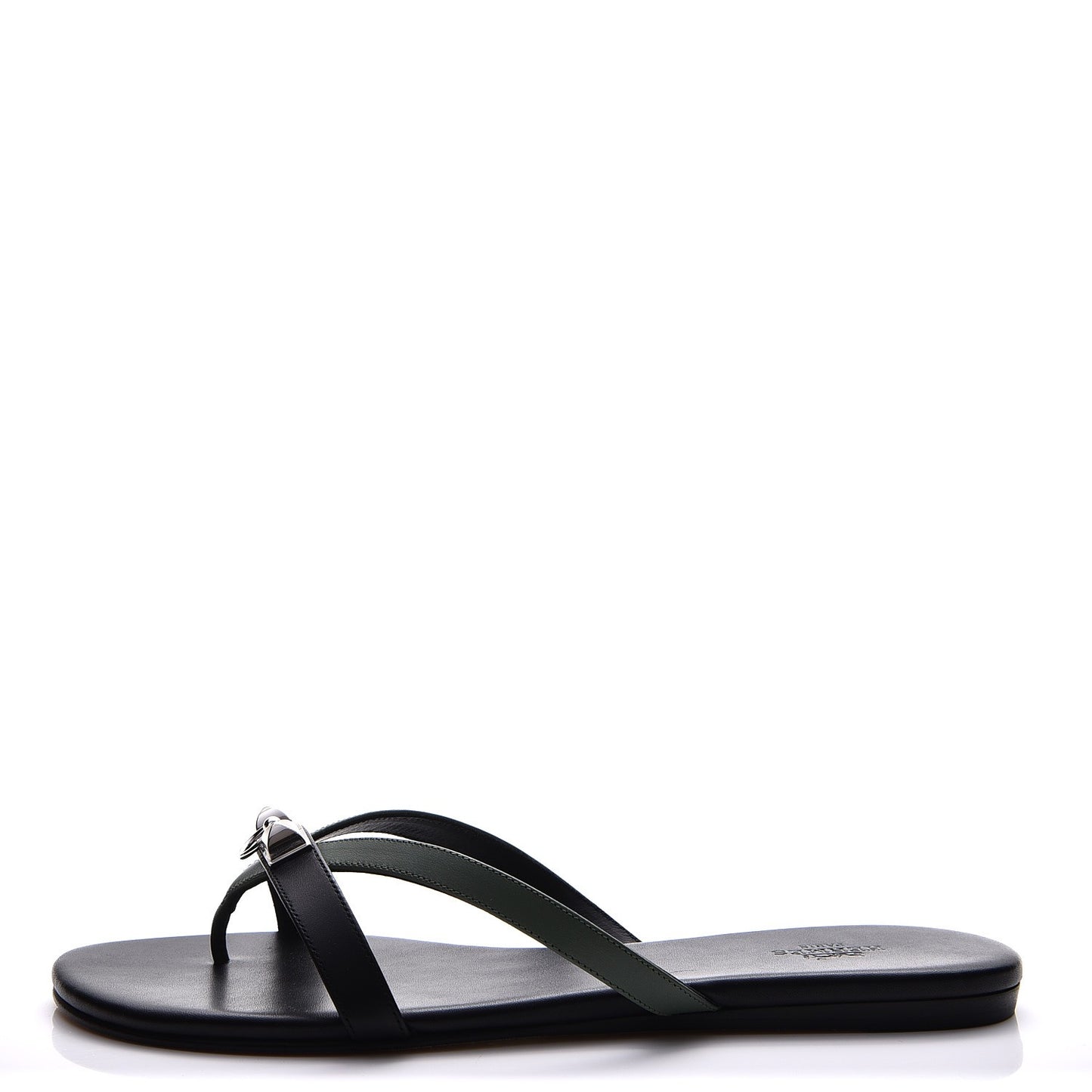 Nappa Calfskin Corfou Sandals 38 Black Lichen