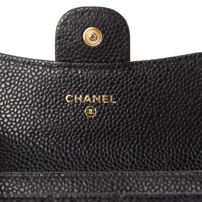 Chanel Caviar Quilted Flap Card Holder Wallet Black 6 of 9