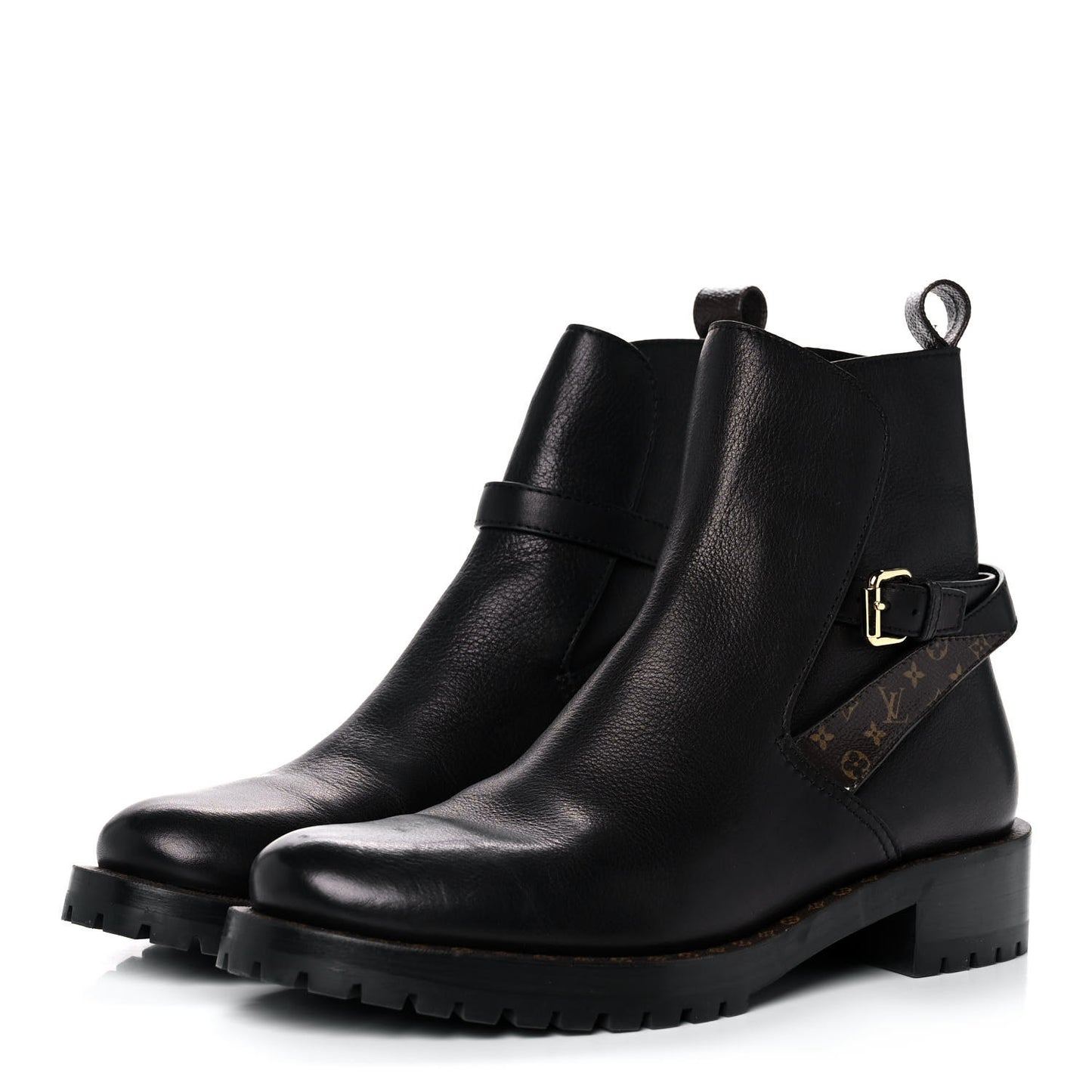 Calfskin Monogram Discovery Flat Ankle Boots 39 Black