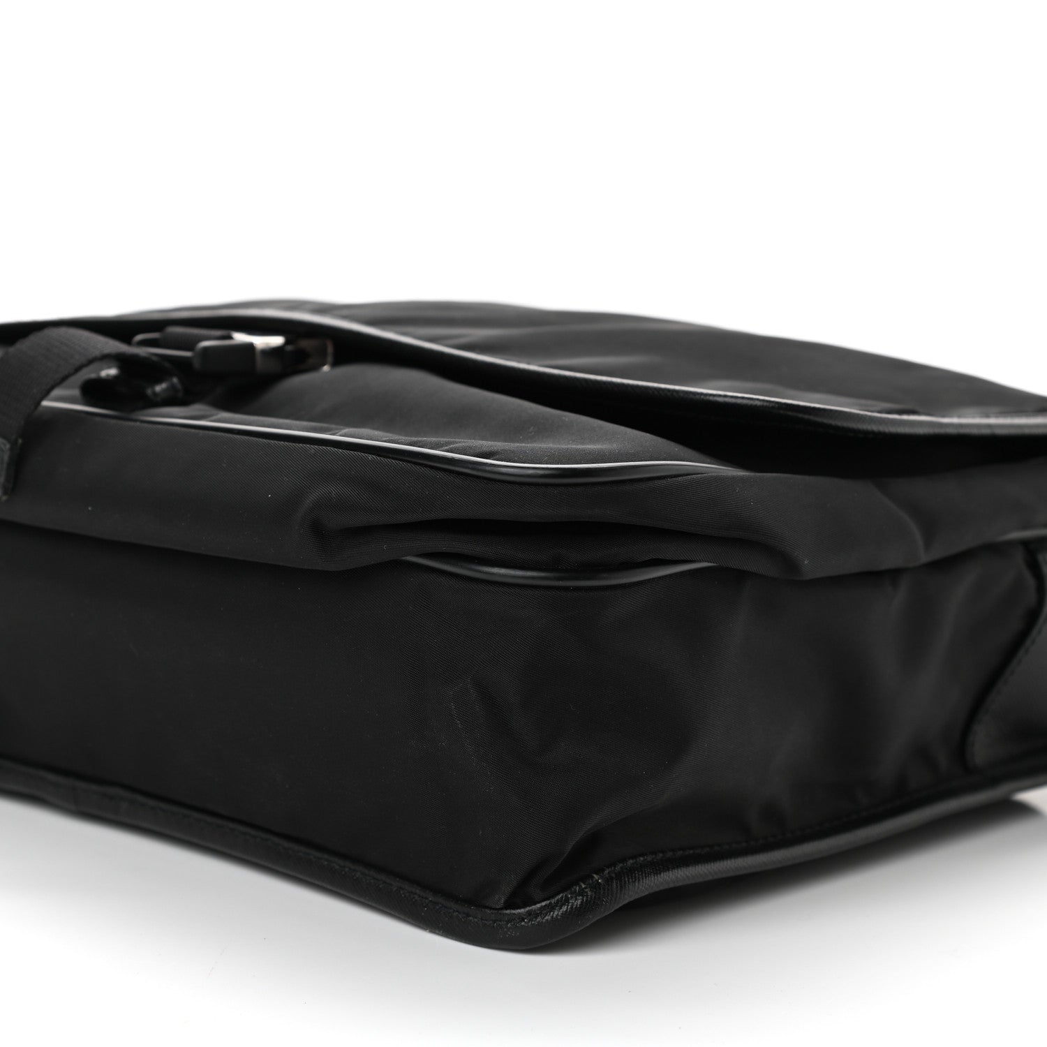 Prada Tessuto Nylon Saffiano Logo Messenger Bag Black 9 of 9