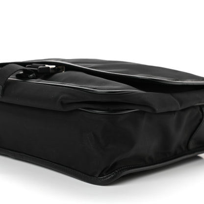 Prada Tessuto Nylon Saffiano Logo Messenger Bag Black 9 of 9