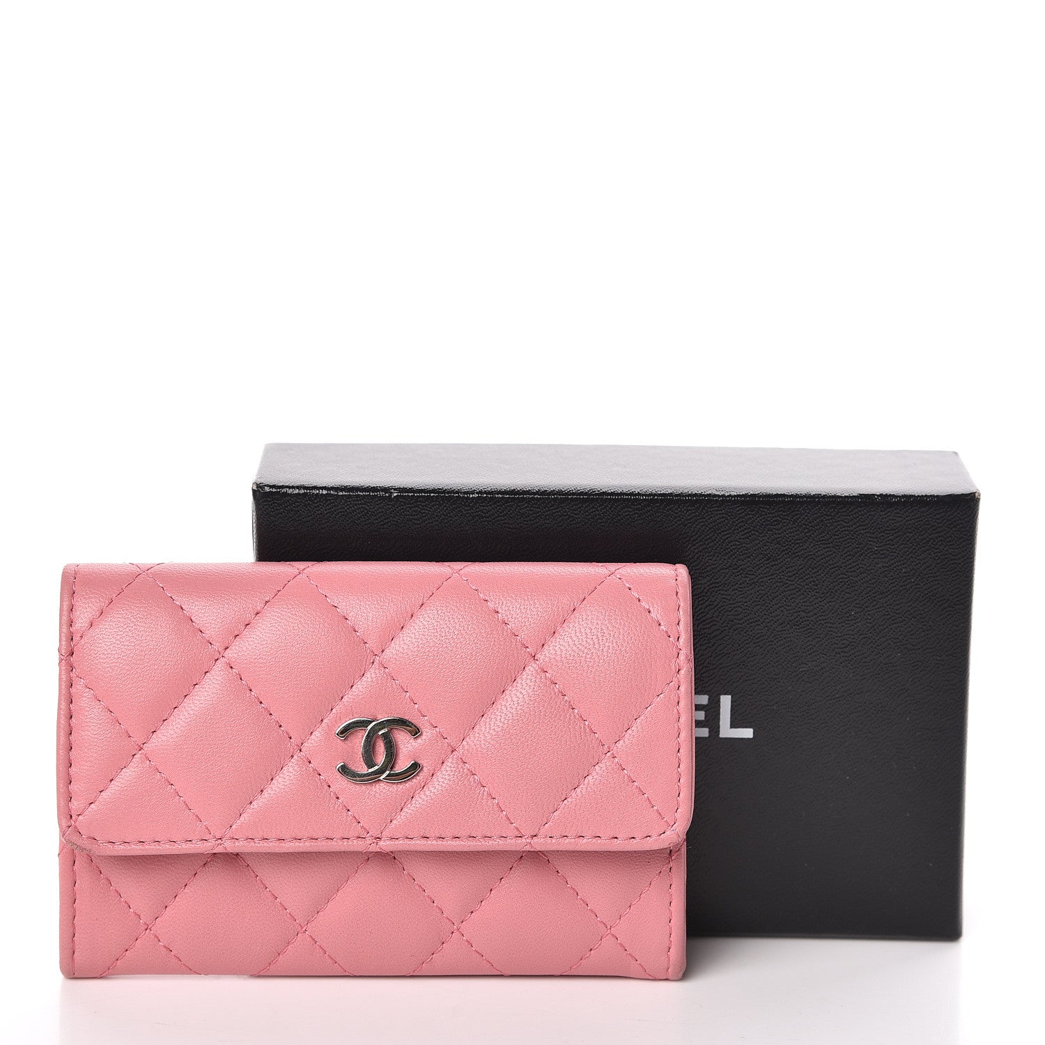 Chanel Lambskin Quilted Card Holder Pink 9 of 9