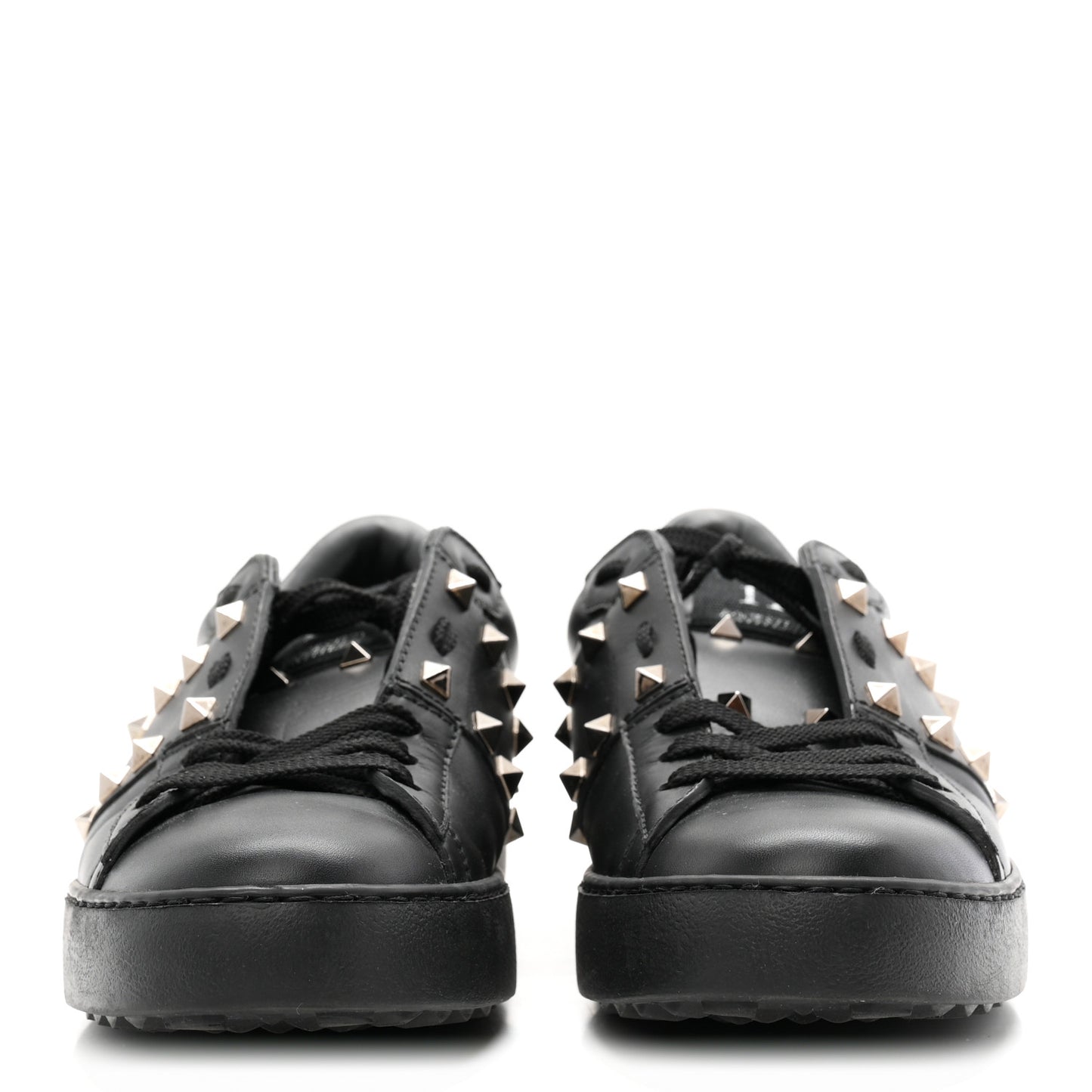 Calfskin Rockstud Untitled Open Sneakers 39 Black