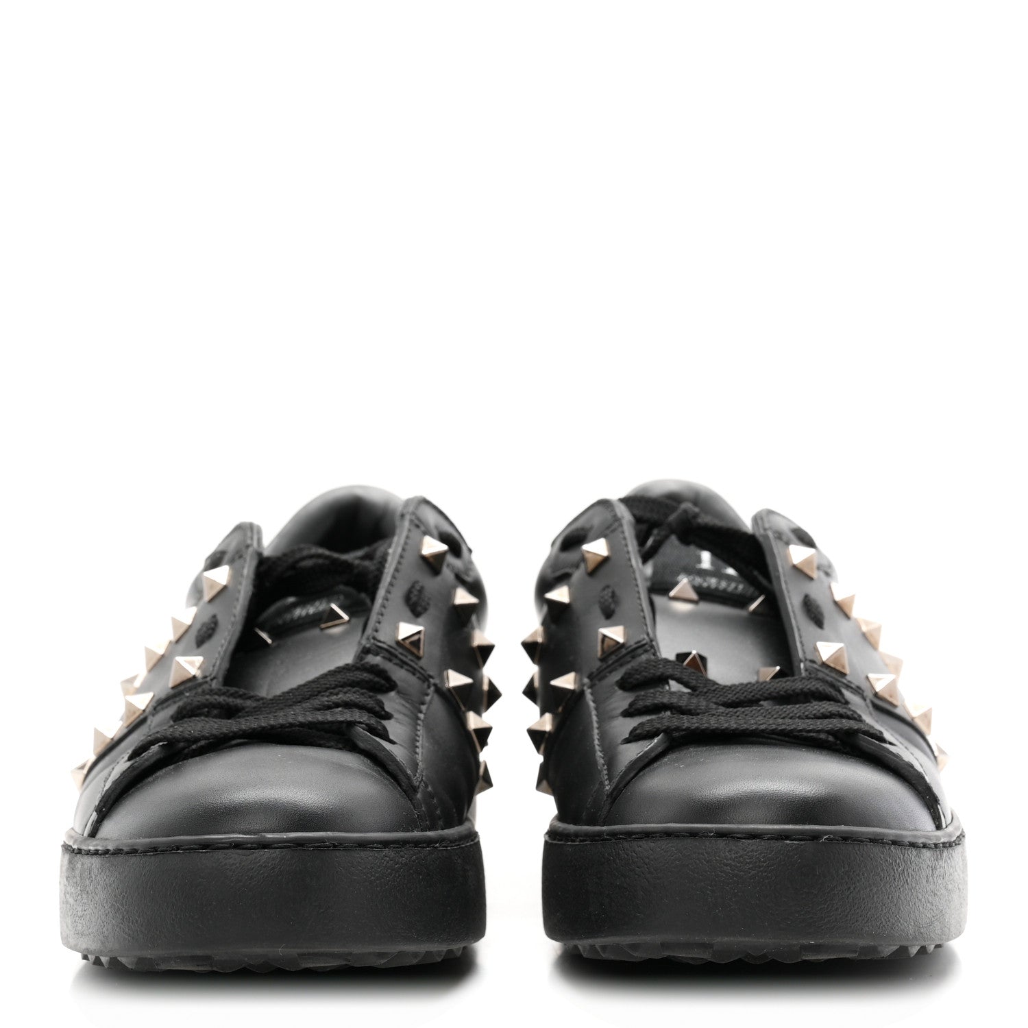 Valentino Garavani Calfskin Rockstud Untitled Open Sneakers 39 Black 3 of 10