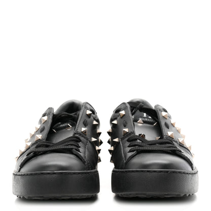 Valentino Garavani Calfskin Rockstud Untitled Open Sneakers 39 Black 3 of 10