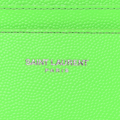 Saint Laurent Grain De Poudre Card Case Neon Bright Green 7 of 9