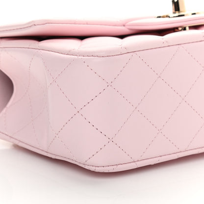 Chanel Lambskin Quilted Mini Top Handle Rectangular Flap Light Pink 9 of 13