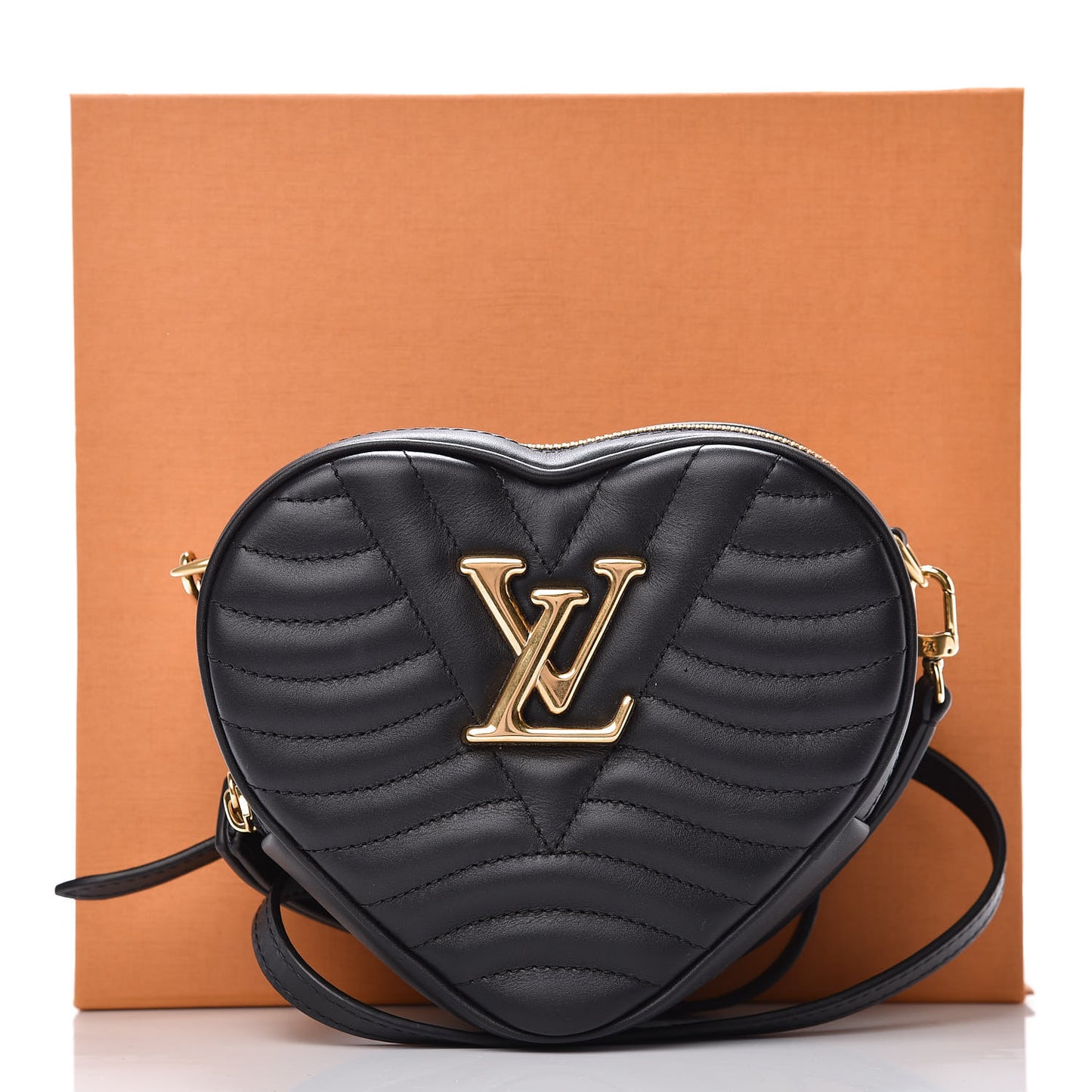 Calfskin New Wave Heart Bag Black
