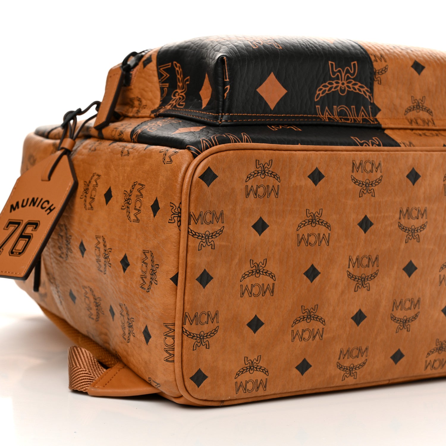 MCM Visetos Mix Munich 76 Medium Stark Backpack Cognac 1741113
