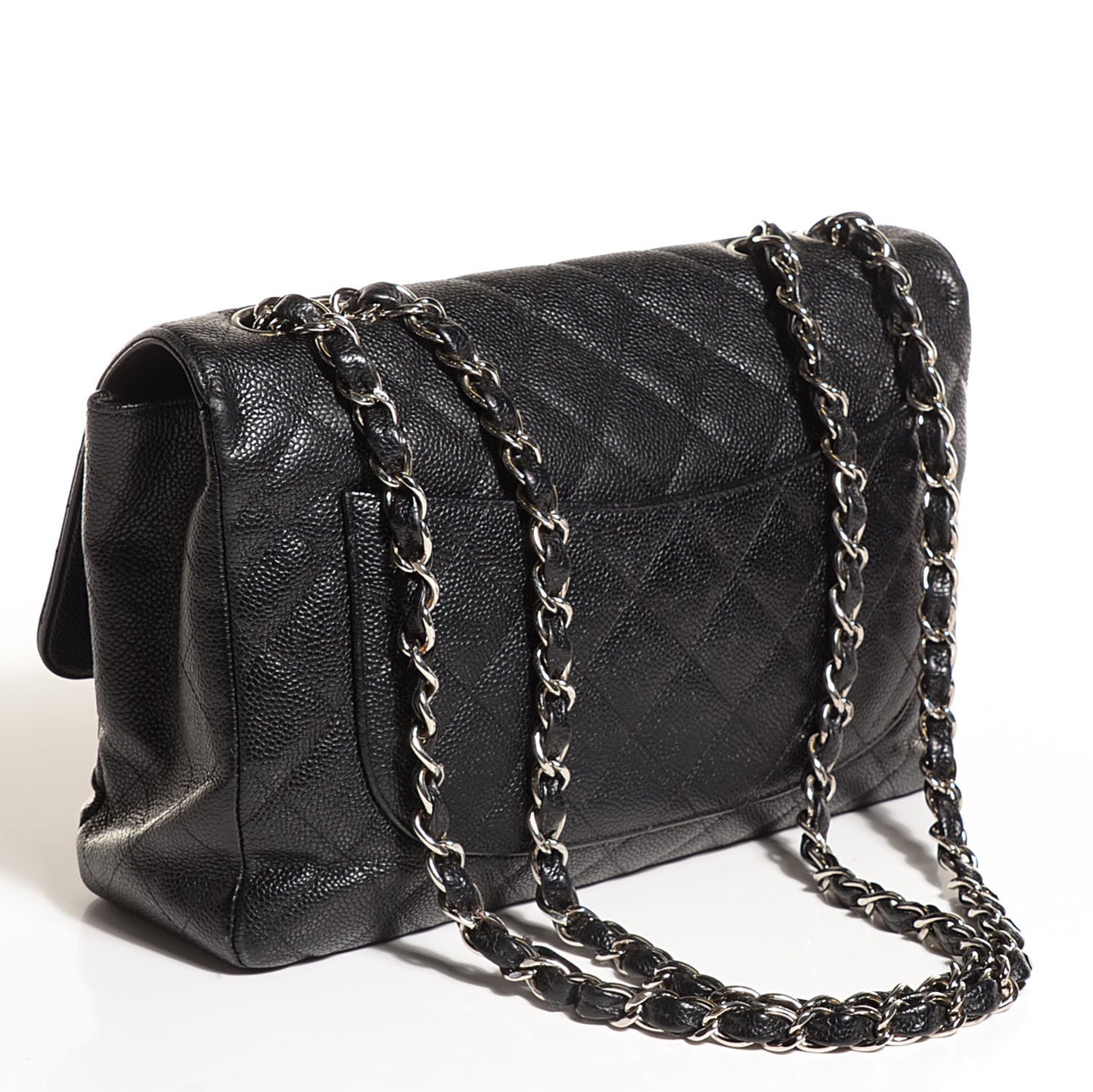 Caviar Quilted Jumbo Single Flap Black