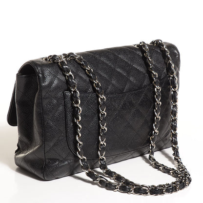 Chanel Caviar Quilted Jumbo Single Flap Black 3 of 9