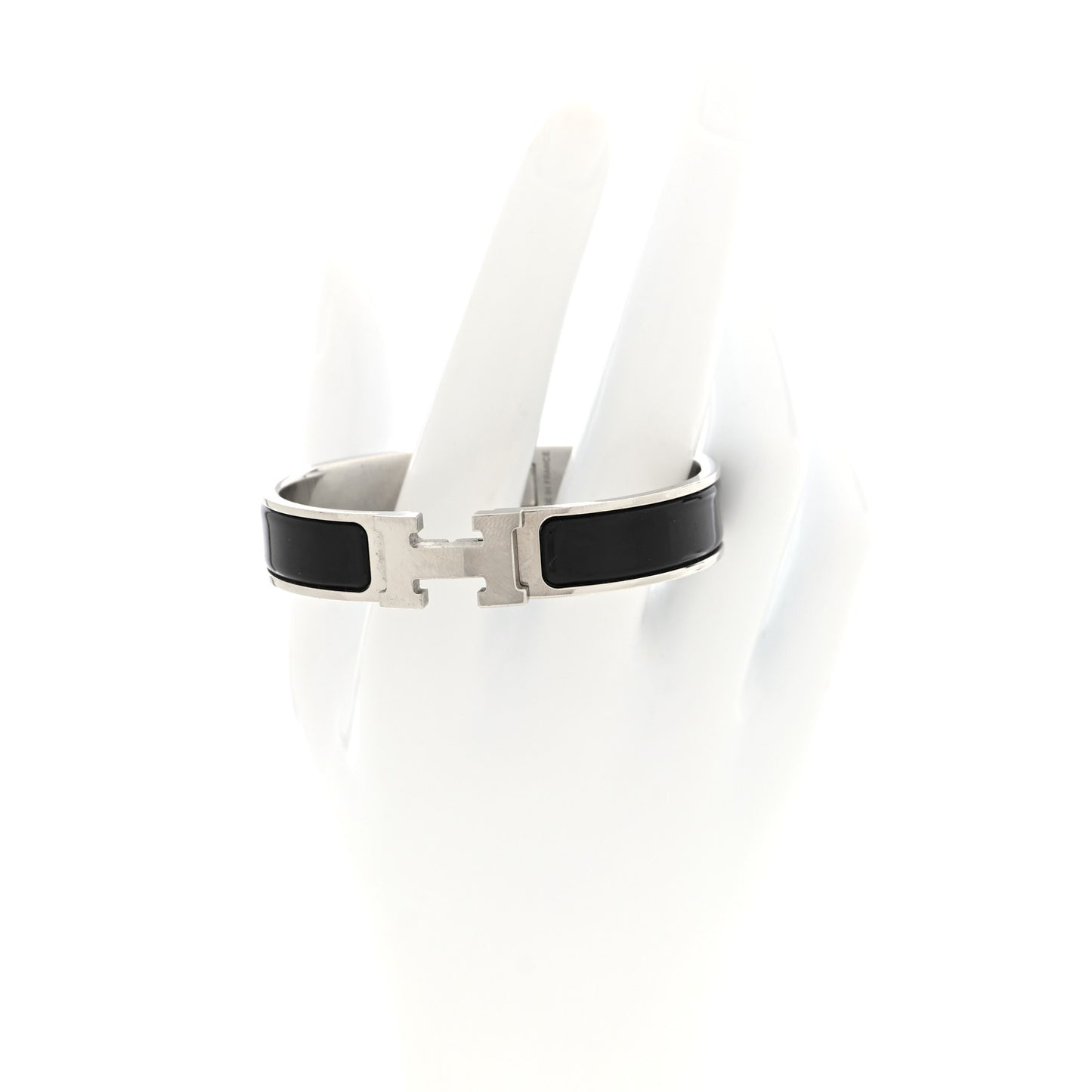 Enamel Narrow Clic Clac H Bracelet GM Black