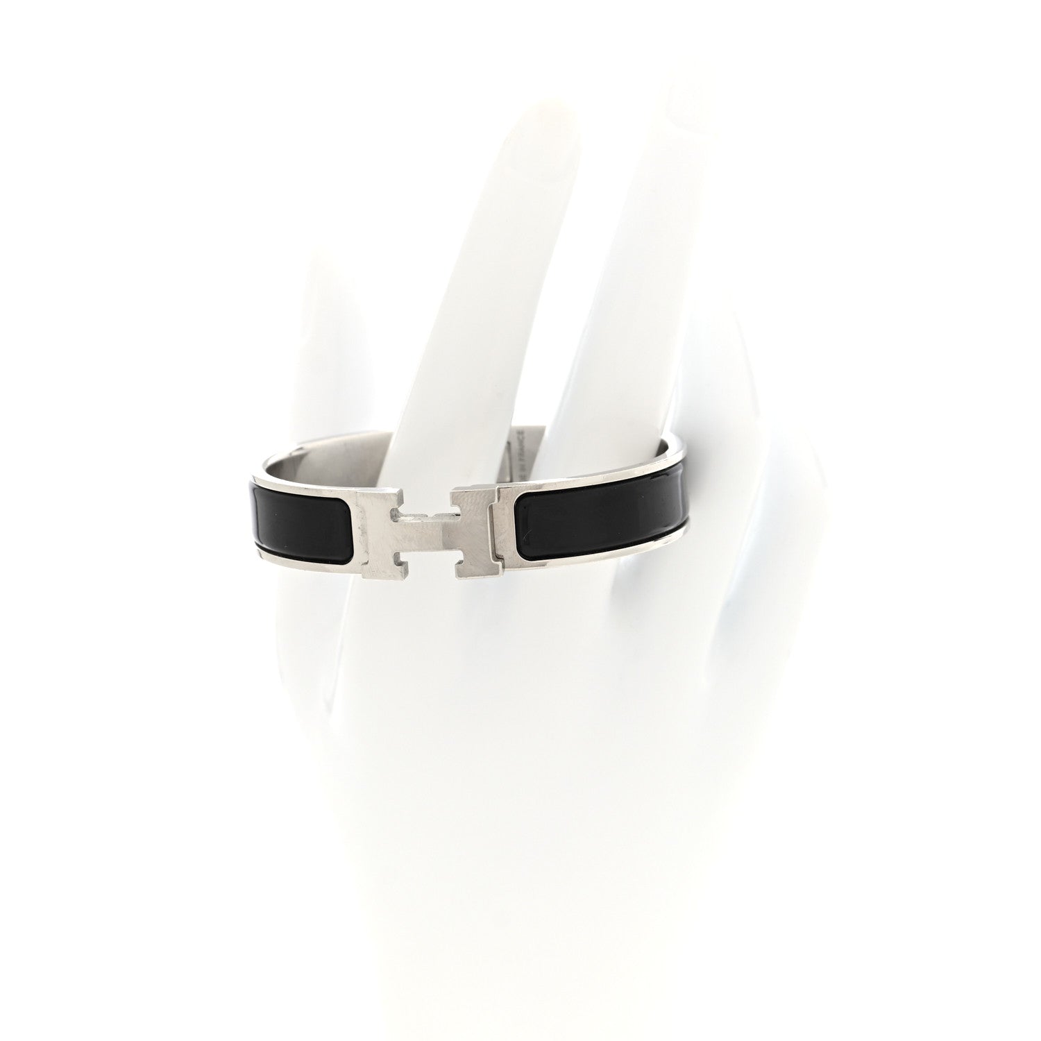 Hermes Enamel Narrow Clic Clac H Bracelet GM Black 2 of 5