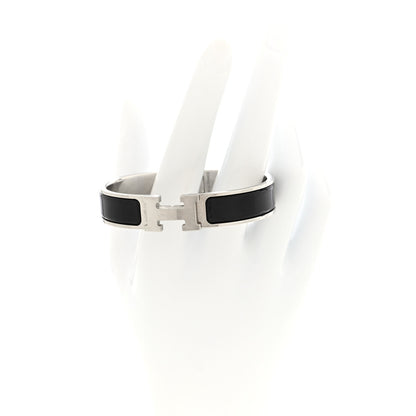 Hermes Enamel Narrow Clic Clac H Bracelet GM Black 2 of 5