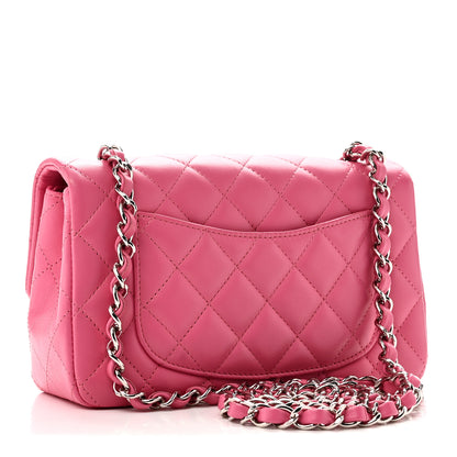 Chanel Lambskin Quilted Mini Rectangular Flap Pink 3 of 11