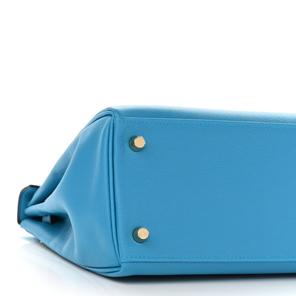 Hermes Evercolor Kelly Retourne 28 Bleu Zanzibar 9 of 10