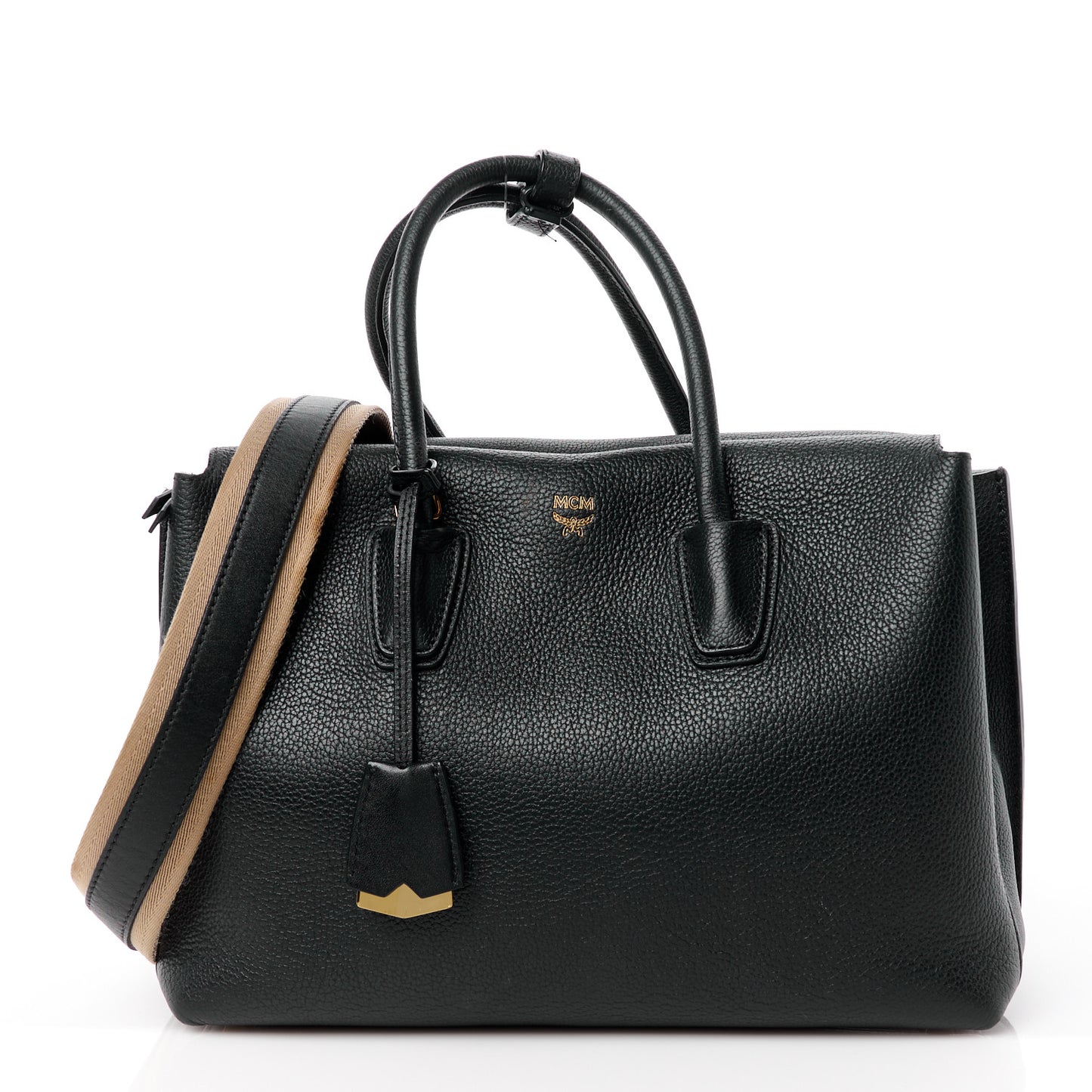 Grained Calfskin Medium Milla Tote Black