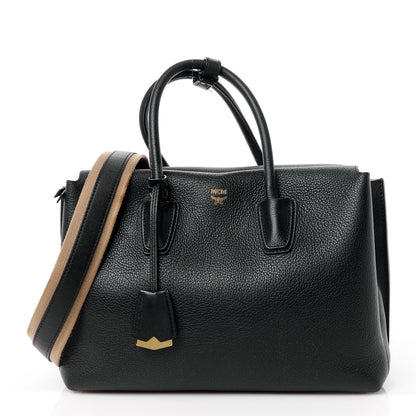 MCM Grained Calfskin Medium Milla Tote Black 1 of 18