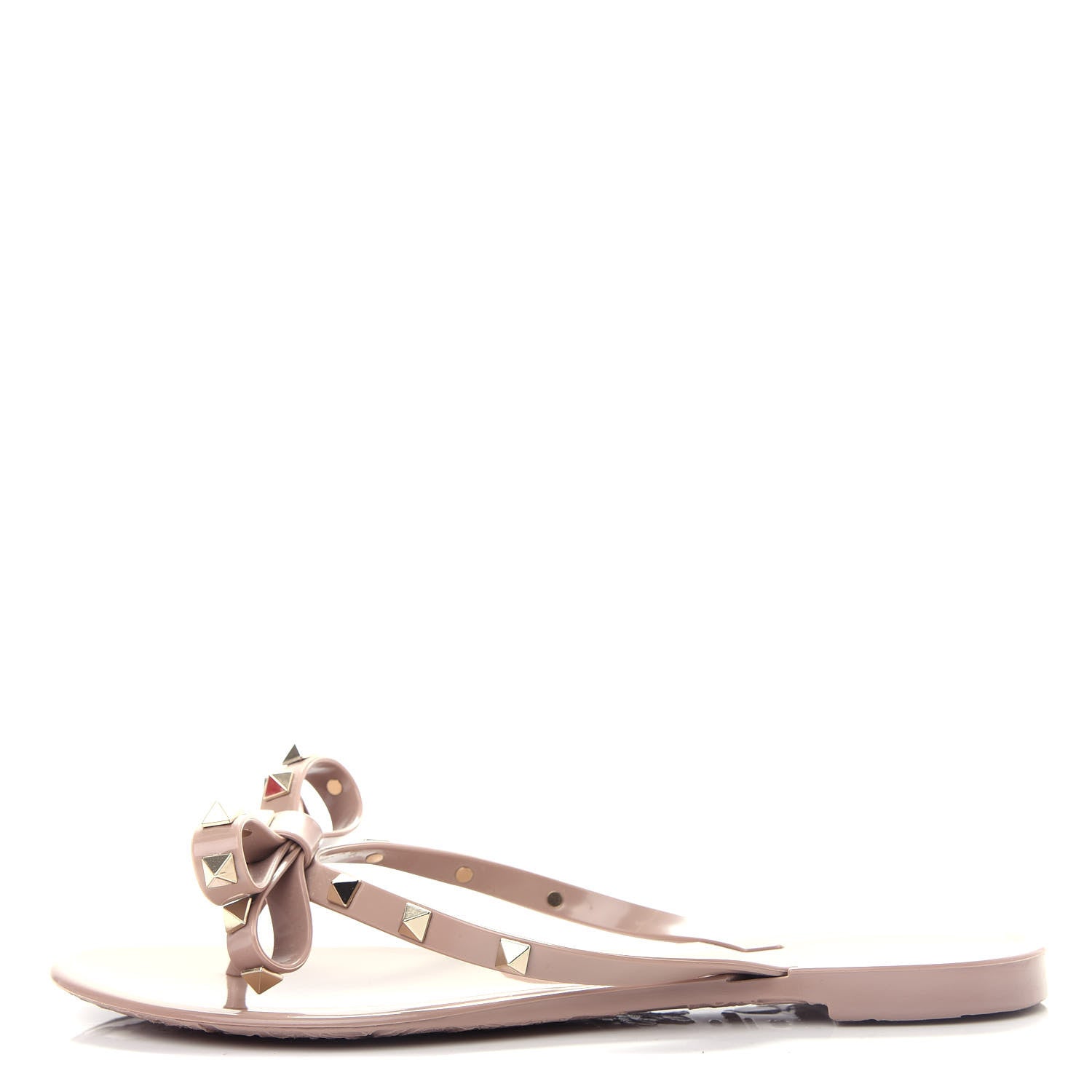 Valentino Garavani PVC Jelly Rockstud Bow Thong Sandals 39 Poudre 1 of 10