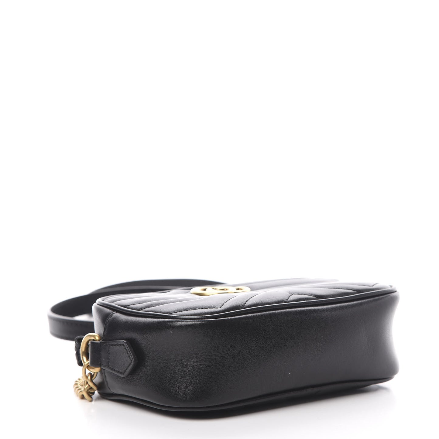 Calfskin Matelasse Mini GG Marmont Chain Shoulder Bag Black