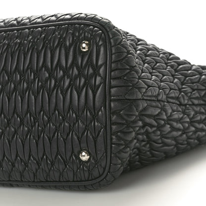 Miu Miu Nappa Matelasse Swarovski Crystal Tote Black 9 of 12