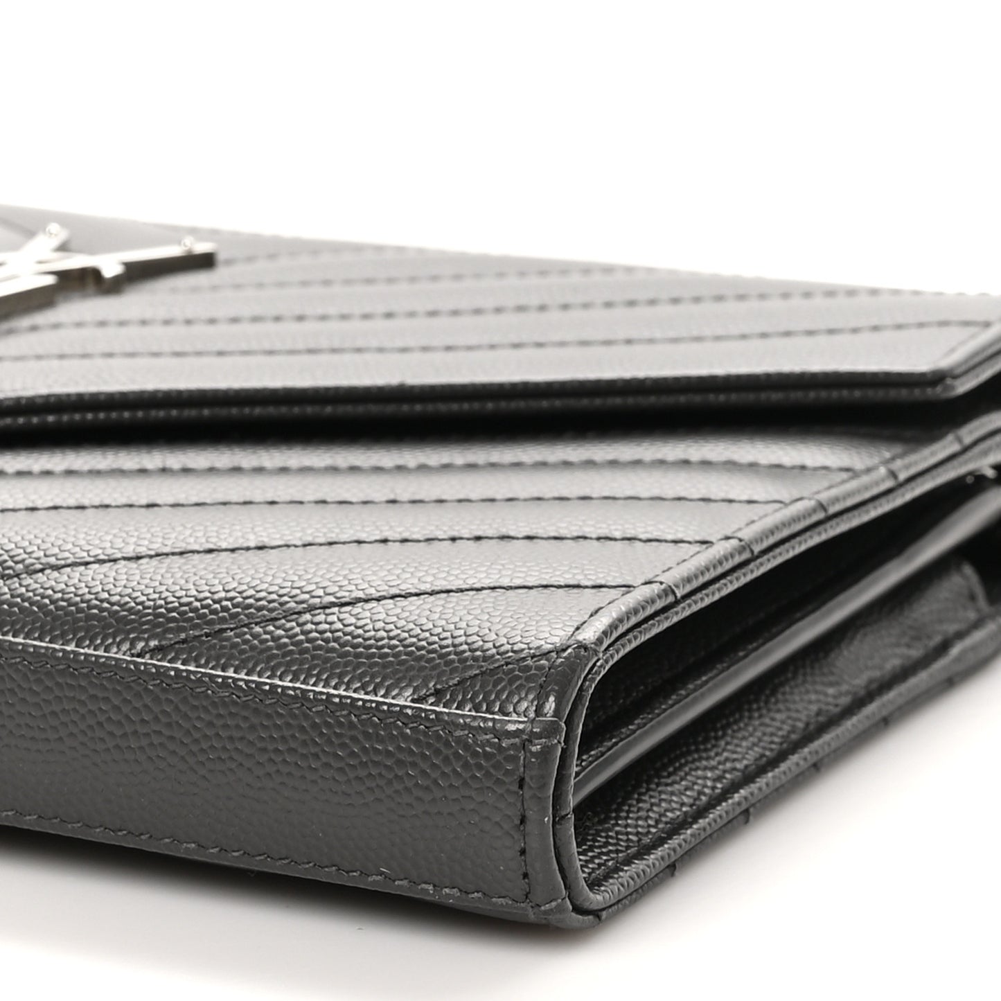 Grain De Poudre Matelasse Chevron Monogram Chain Wallet Storm