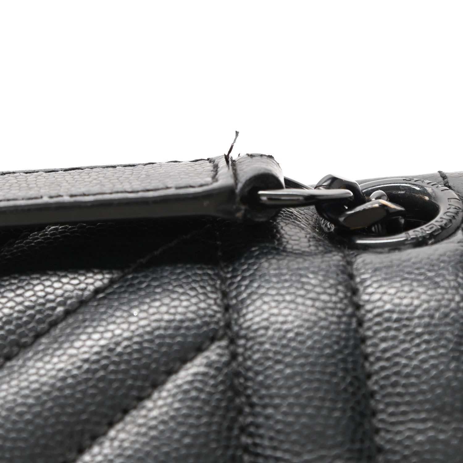 Saint Laurent Grain De Poudre Textured Mixed Matelasse Triquilt Medium Monogram Satchel Black 12 of 13